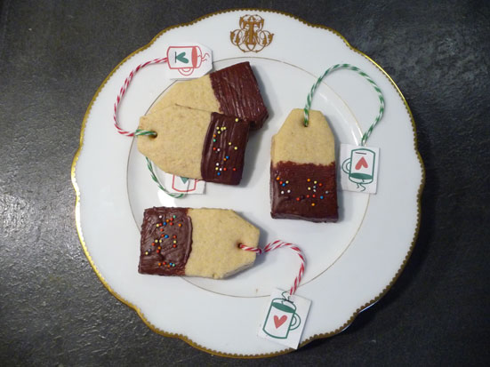 Biscuits shortbreads en forme de sachets de thé