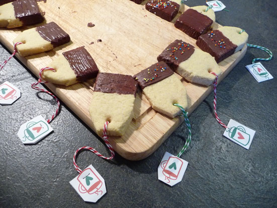 Biscuits shortbreads en forme de sachets de thé