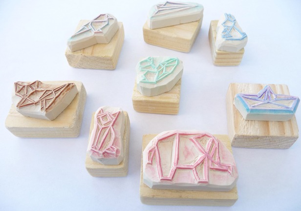 Kraftille - Tampons en gomme origami
