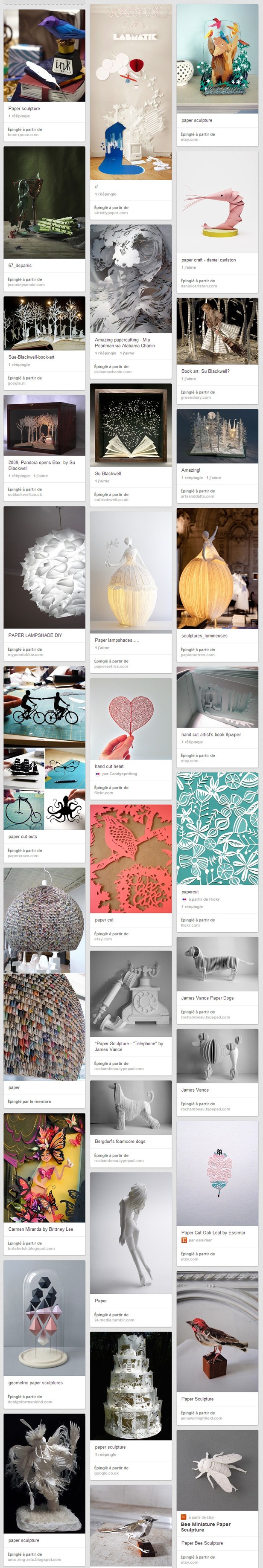 Sculptures de papier sur Pinterest