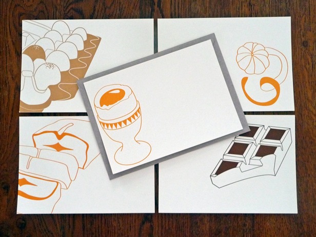 Des cartes letterpress dans ma boutique ! 7 Les cartes œuf à la coque, boite d’œufs et quatre-quart, disponibles dans la boutique