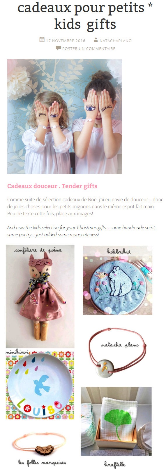 Sélection de créations pour petites filles romantiques