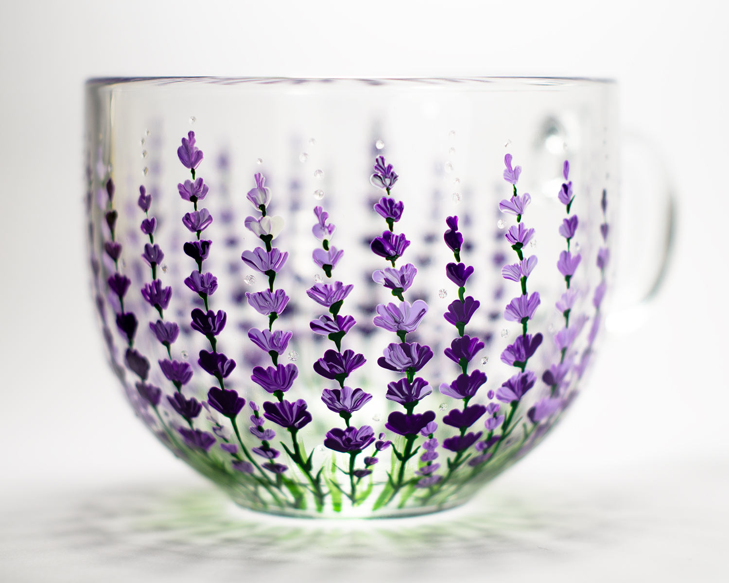 Lavender Flowers Mug, Floral Wedding Favor