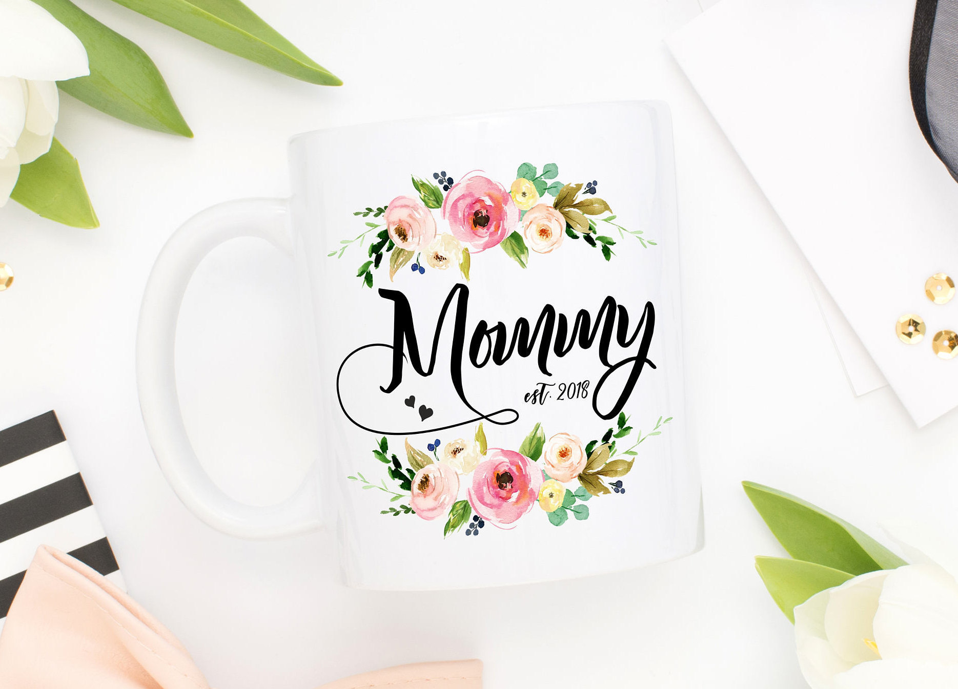 New Mom Mug,New Mom Gift,First Time Mom Mug,Mom To Be Gift,Mom Established,Baby Shower Gift,Mom To Be,Mommy Est Gift