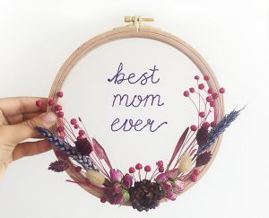 Mothers Day Flowers, Mother Gift From Son, Floral Embroidery, Best Mom Gift, Mother Gift From Daughter