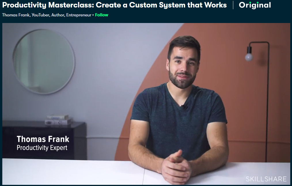 Codes de réductions et promotions pour créateurs et entrepreneurs 9 Skillshare - Productivity Masterclass: Create a Custom System that Works