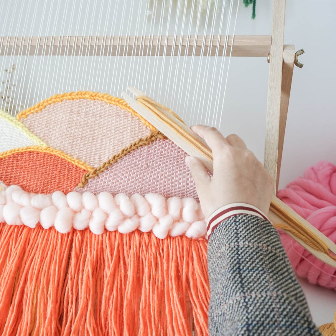 Grand kit de métier à tisser de tissage, métier à tisser de tapisserie