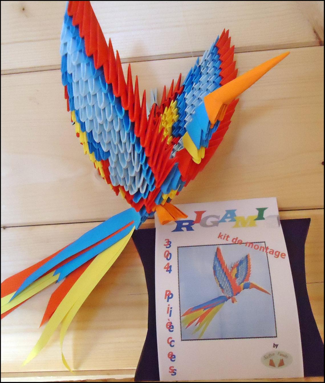 KIT ORIGAMI 3D oiseau/ bird/ vogel Kraftille