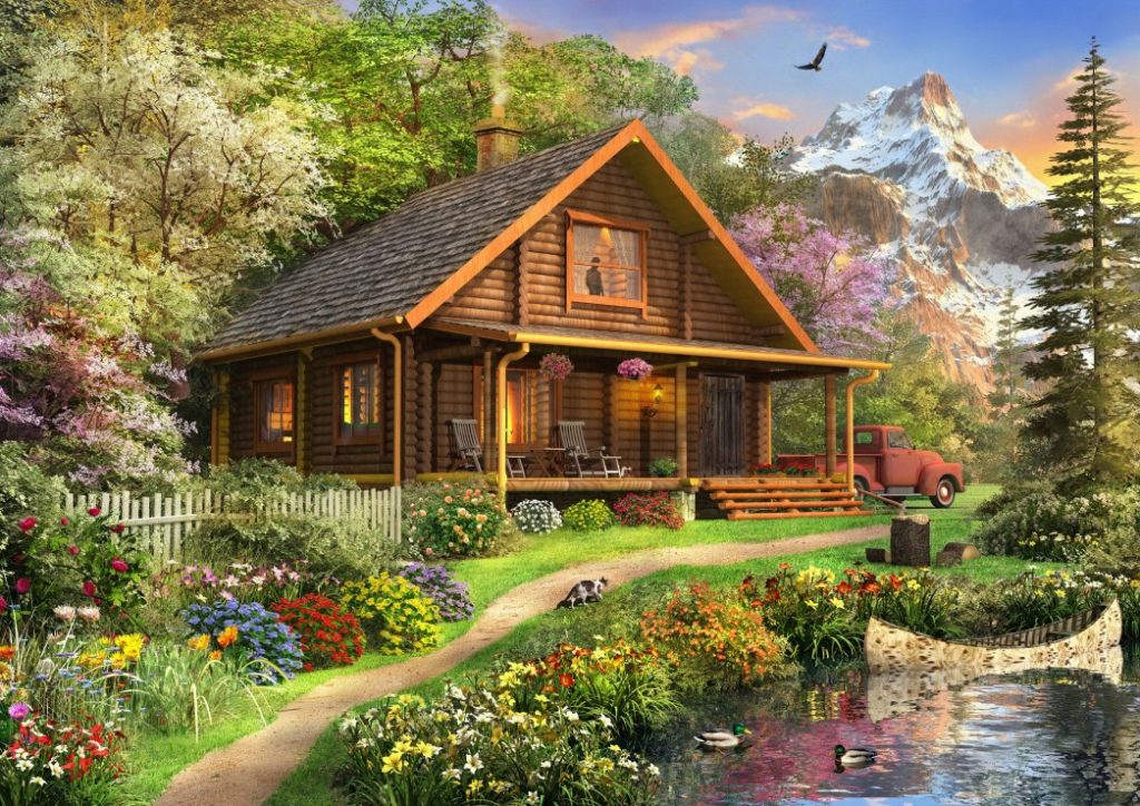 bluebird puzzle a log cabin somewhere in north america puzzle 500 pieces.64670 1.fs