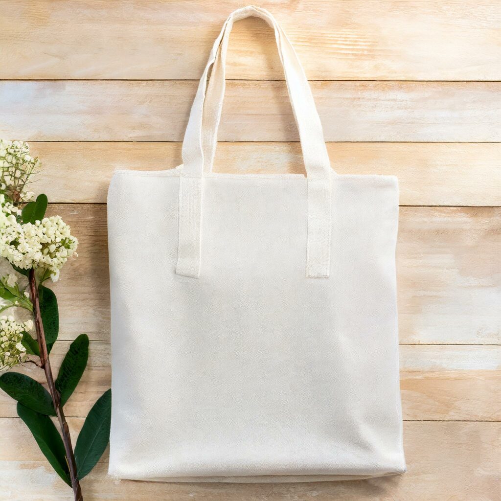 Les outils pour démarrer la gravure sur gomme 10 Firefly white cotton tote bag photography of a canvas for art projects top view concept idea insp