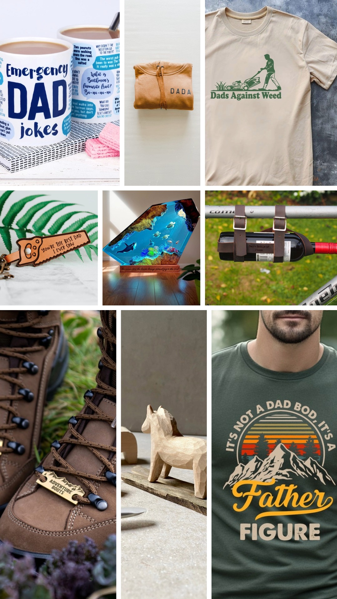 Fête des pères : les pépites Etsy pour un cadeau mémorable 4 Idées de cadeaux uniques pour la fête des pères, mettant en avant des produits Etsy personnalisés.